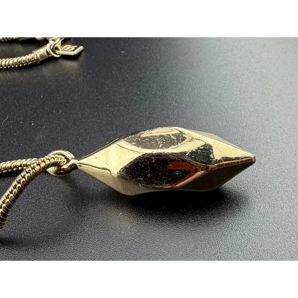 Banana Republic‎ Pendant Necklace 32in Gold Tone Geometric Snake Chain Long READ